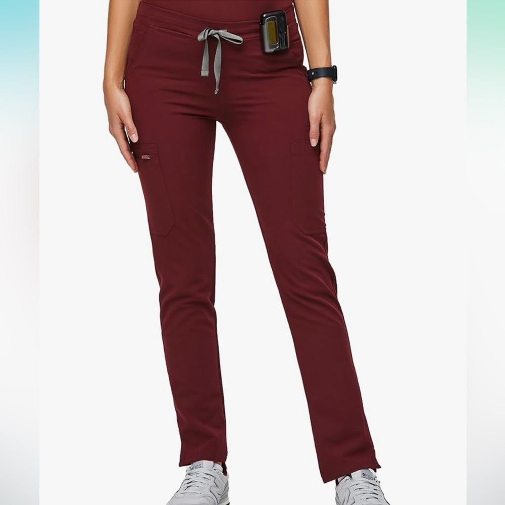 FIGS Burgundy Yola Skinny Scrub Pants Sz Small Petite